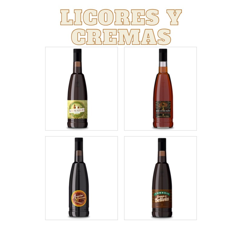 SURTIDO CAJA 6 BOTELLAS LICORES Y CREMAS (MÍNIMO 6 BOTELLAS 70CC)