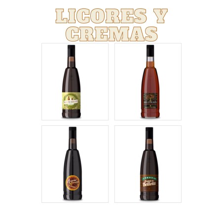 SURTIDO CAJA 6 BOTELLAS LICORES Y CREMAS (MÍNIMO 6 BOTELLAS 70CC)
